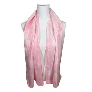 100% SILK WOMEN'S SHEER PINK SCARF – 58" x 15" – LIGHTWEIGHT & SOFT